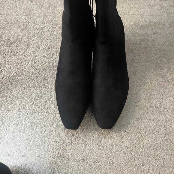 Knee-high Black Faux Suede Boots - Size 8.5 - Picture 4 of 8